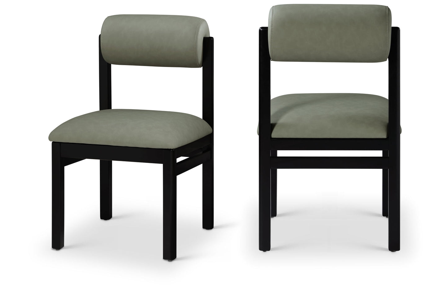 Roundhill - Faux Leather Dining Chair (Set of 2) - Black Frame