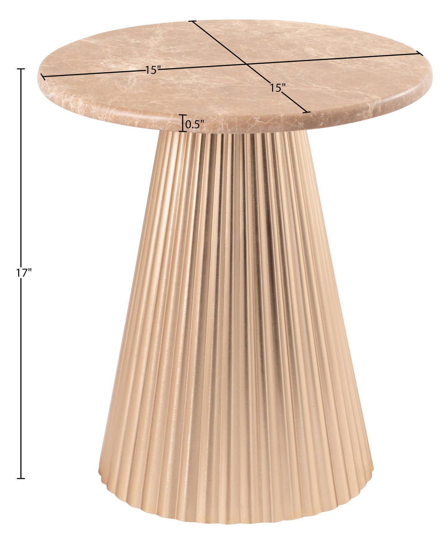 Cindra - Genuine Marble Top And Iron Base Table