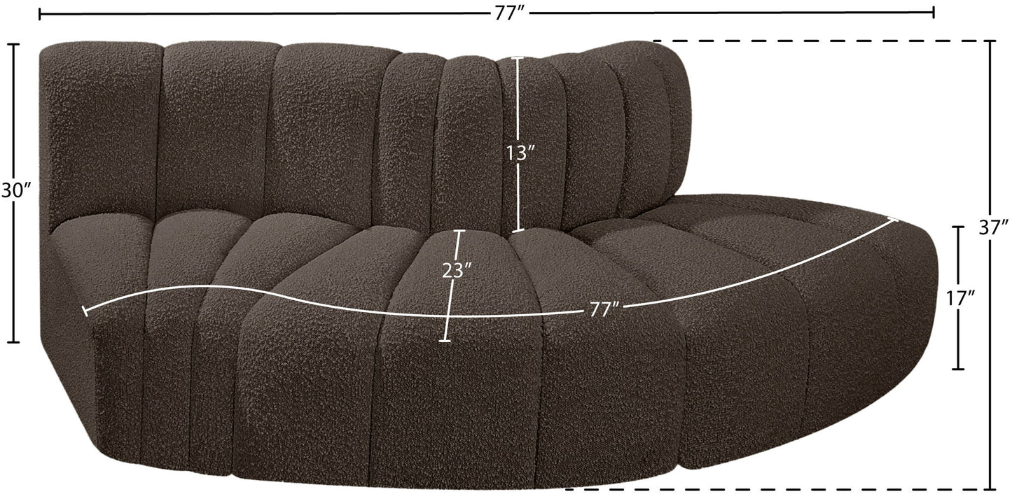 Arc - Boucle Fabric 3 Piece Modular Sofa