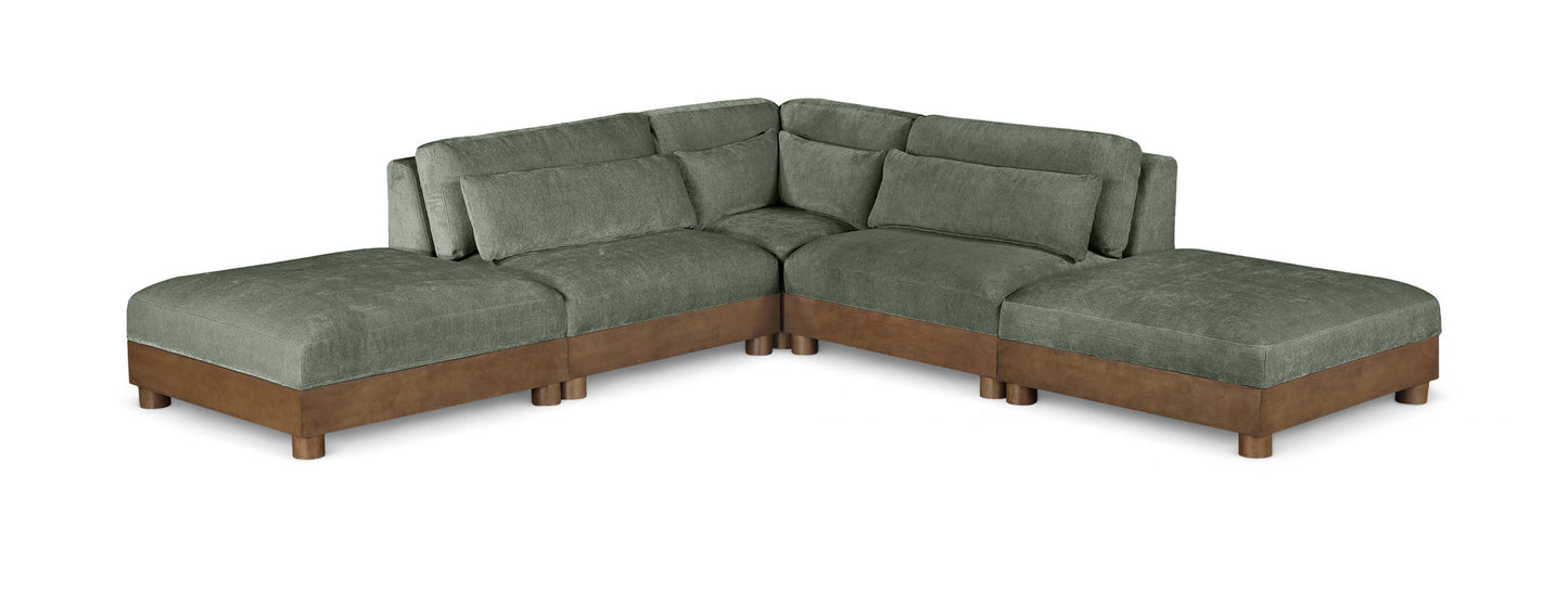 Turin - Fabric Upholstered 5 Piece Modular Sectional