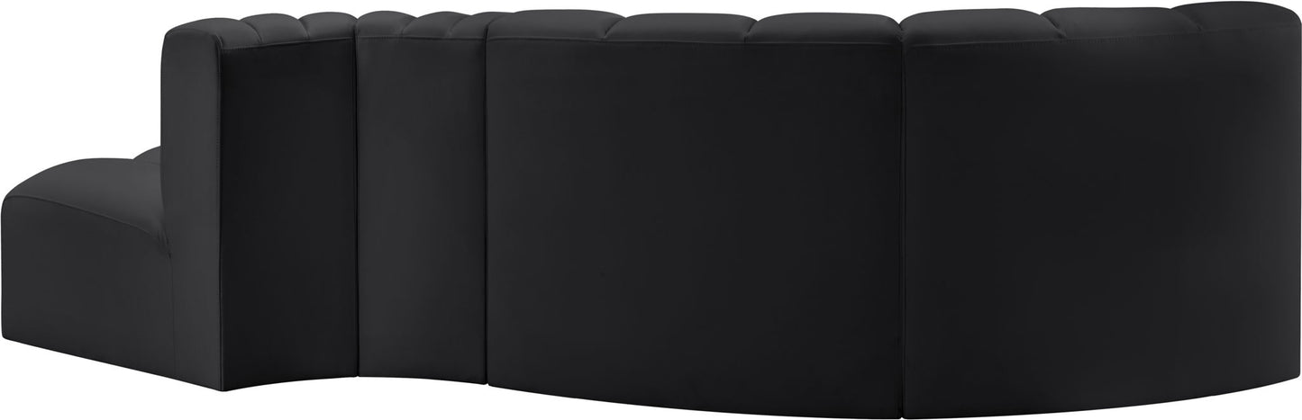 Arc - Faux Leather 4 Piece L-Shaped Modular Sofa