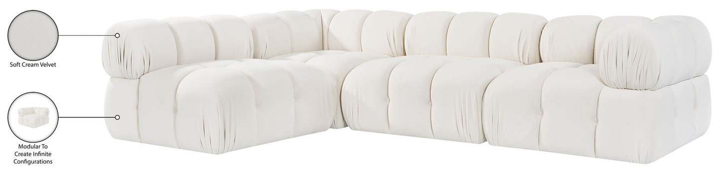 Orin - Fabric Velvet 4 Piece Modular Sectional