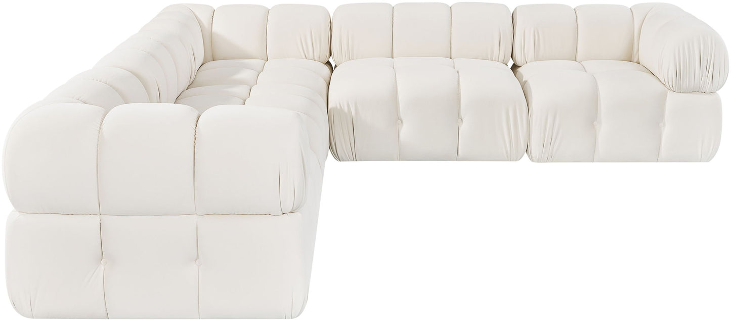 Orin - Velvet 5 Piece Modular Corner Sectional