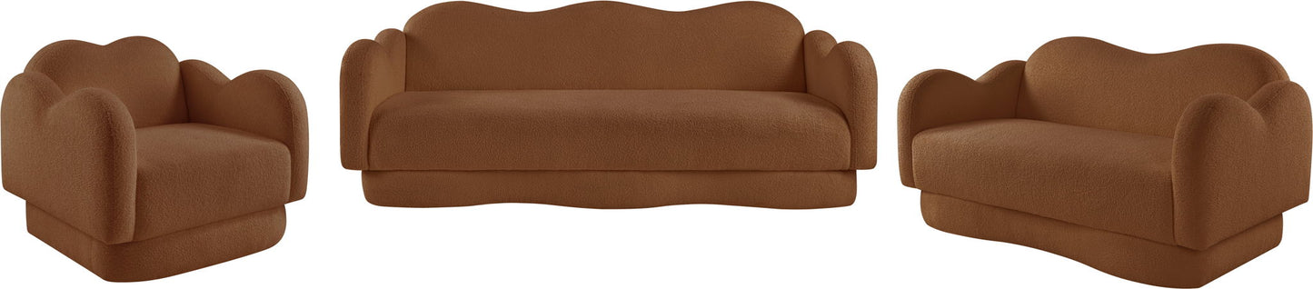 Bloom - Teddy Fabric Loveseat - Saddle
