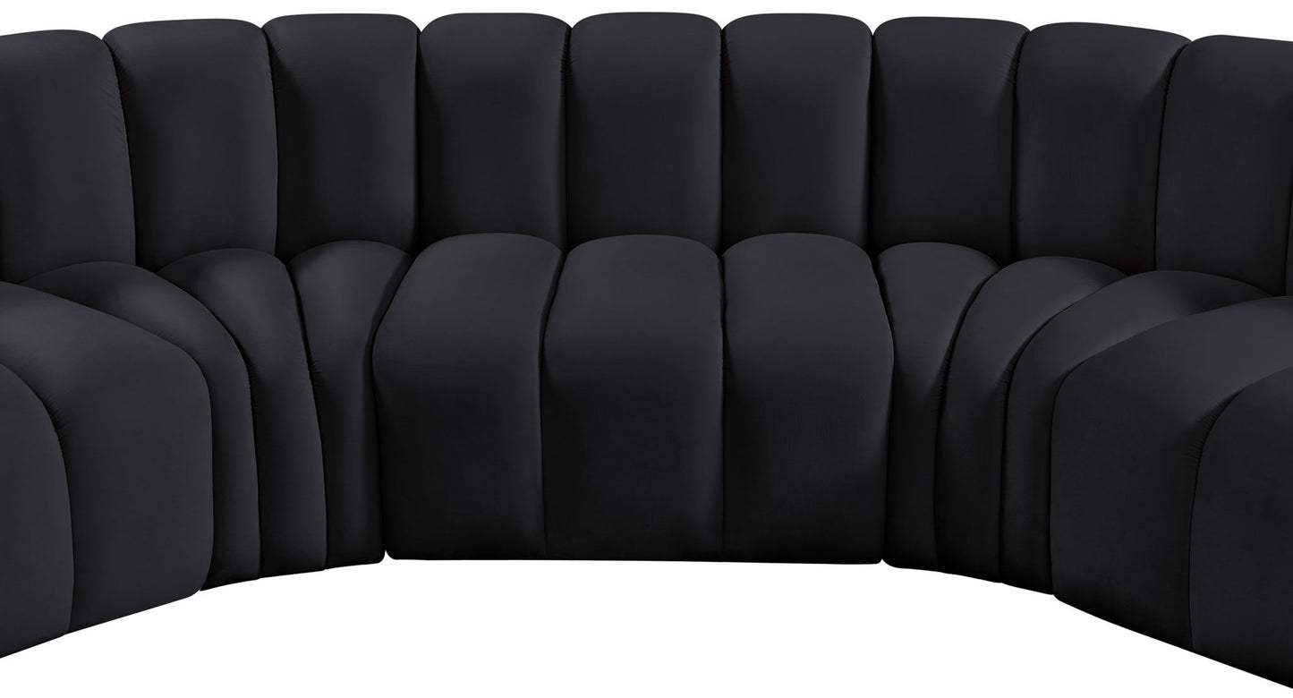Arc - Velvet 5 Piece U-Shaped Modular Sofa