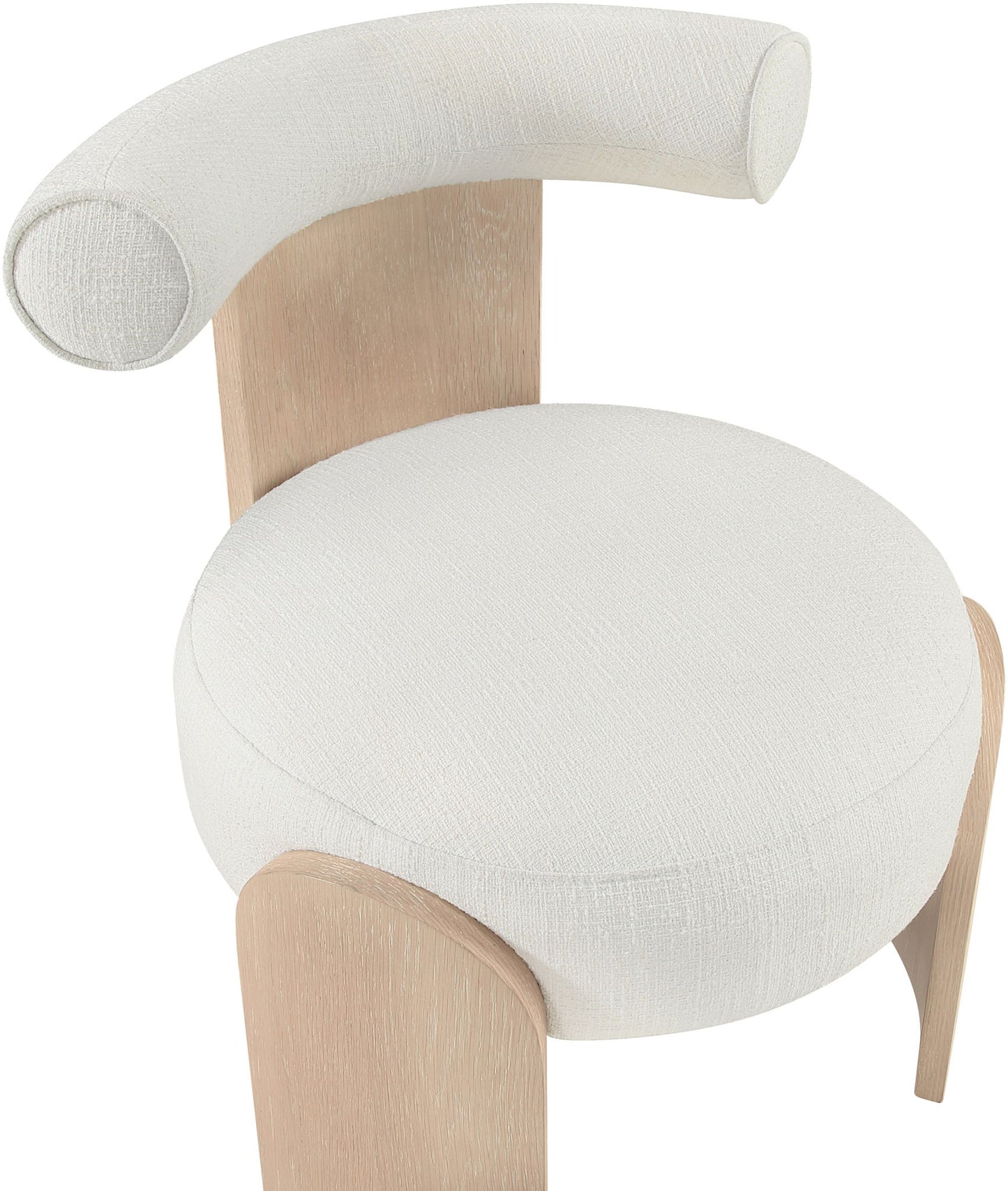 Calder - Linen Textured Fabric Upholstered Accent Chair - Painted Natural Base