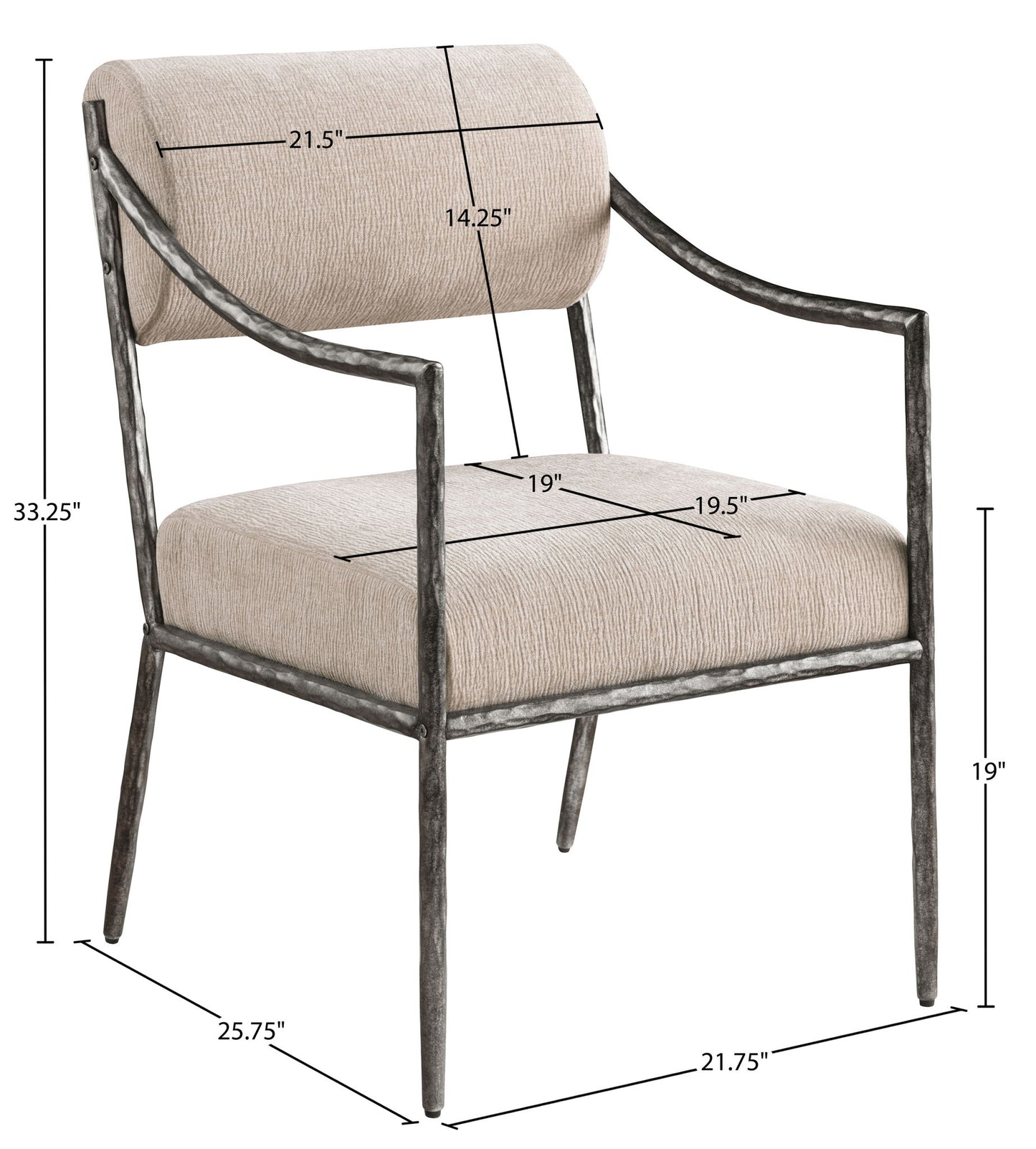 Bastille - Upholstered Dining Arm Chair (Set of 2) - Silver Frame