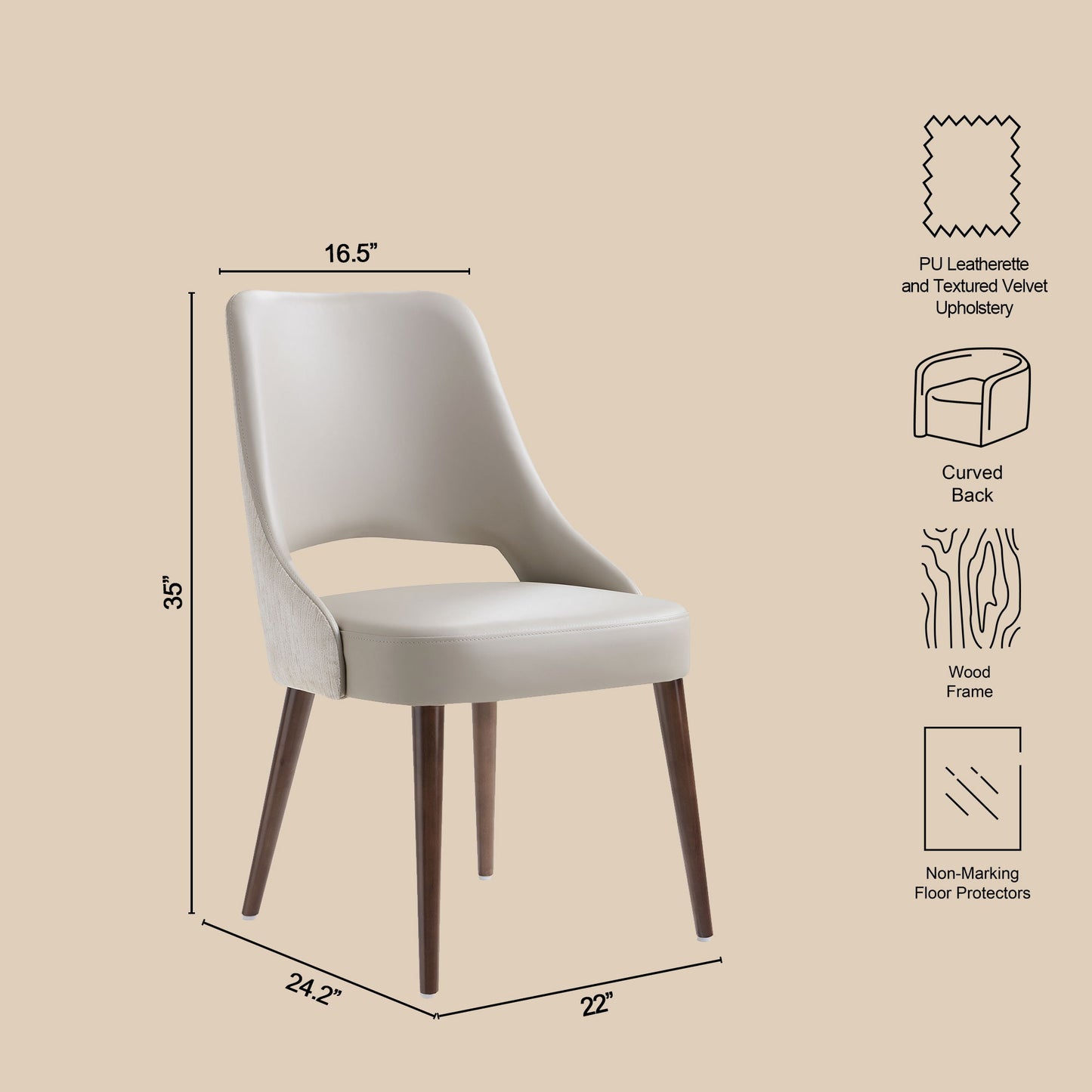 Manhattan Liora - Wood Upholstered Side Chair (Set of 2)
