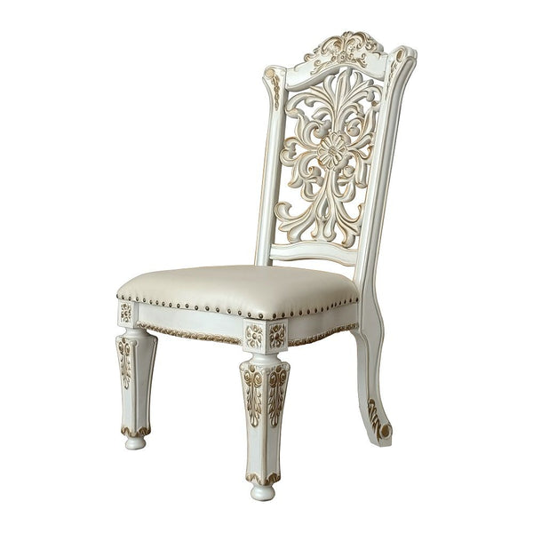 Vendome - 48" Side Chair (Set of 2) - Synthetic Leather & Antique Pearl