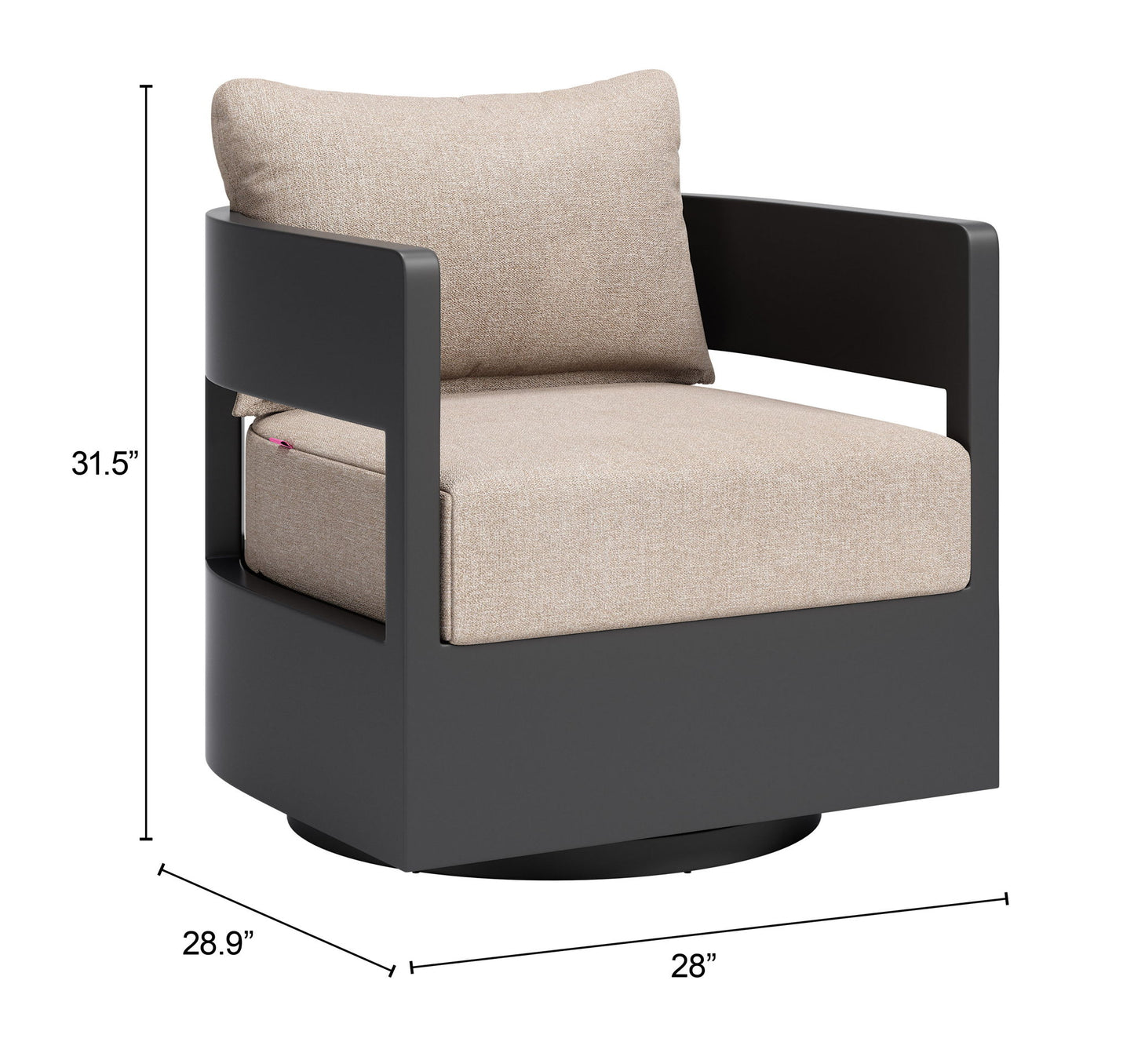 Foret - Swivel Chair - Beige / Black