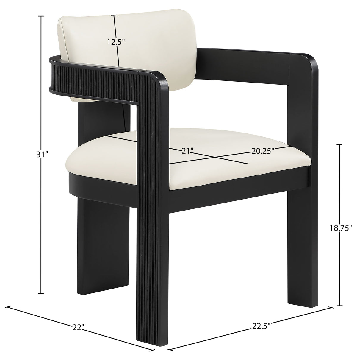 Sacha - Vegan Leather Upholstered Dining Chair With Black Base (Set of 2)