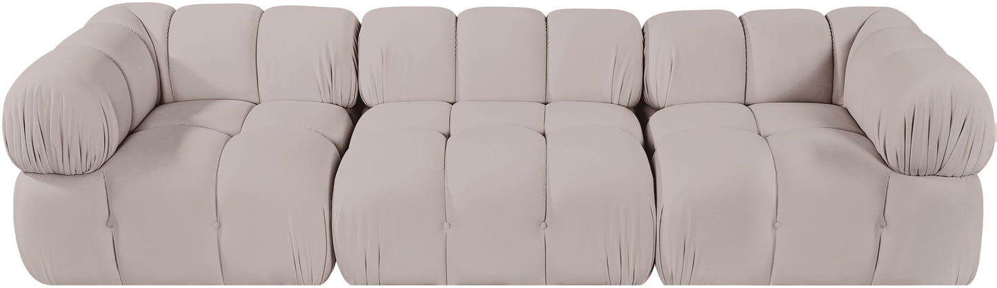 Orin - Velvet Performance Fabric Upholstered 3 Piece Modular Sofa