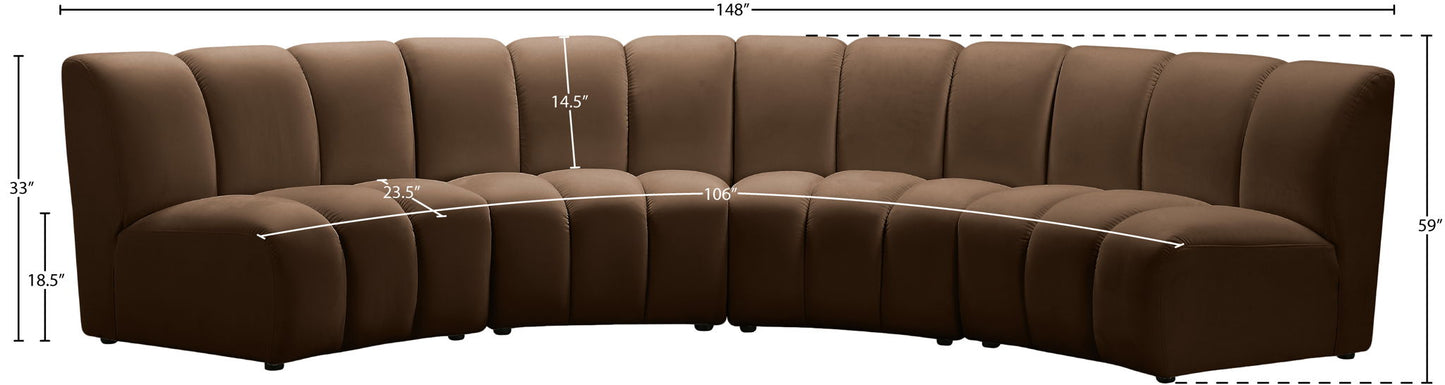 Infinity - 4 Piece Velvet Modular Sectional