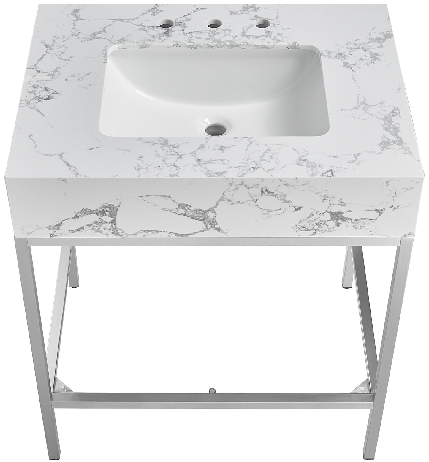 Marmo - Engineered Marble Bathroom Vanity With Chrome Base