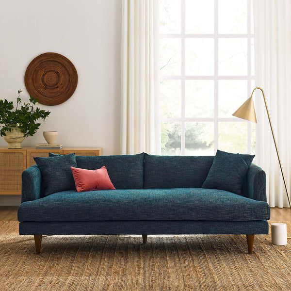 Zoya Down Filled Overstuffed Sofa - Navy Fabric