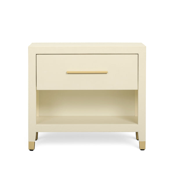 Dani - Faux Shagreen Nightstand With Drawer - Cream