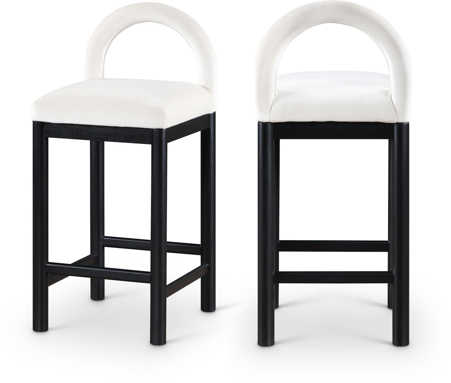 Conrad - Velvet Counter Stool With Black Legs