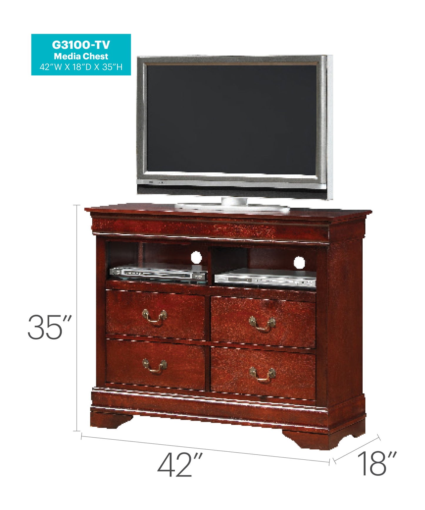 Glory Furniture - Louis Phillipe - Media Chest
