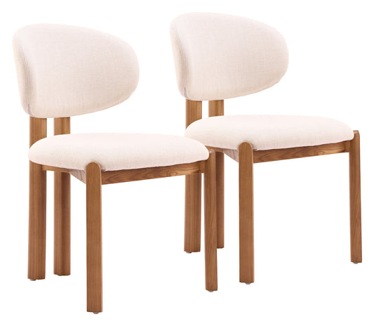 Rosetta - Dining Chair (Set of 2) - Beige / Walnut