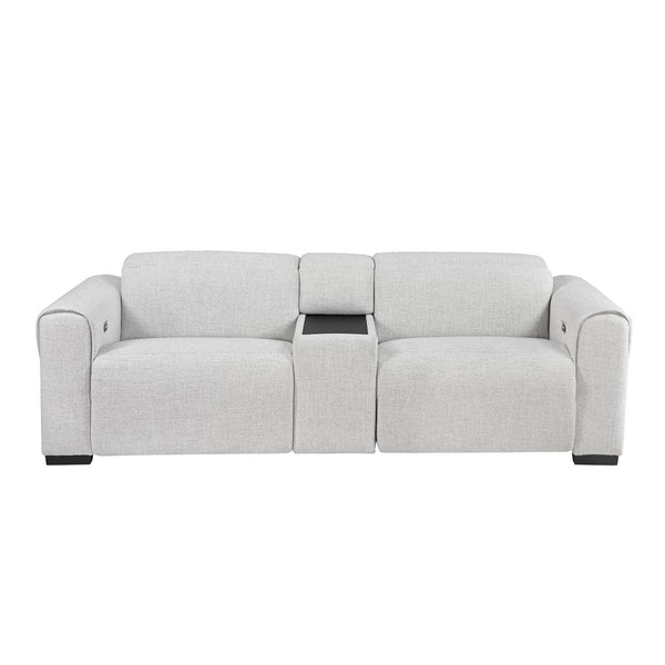 McPherson Power Double Reclining Love Seat with Center Console and Power Headrests, Charging Ports