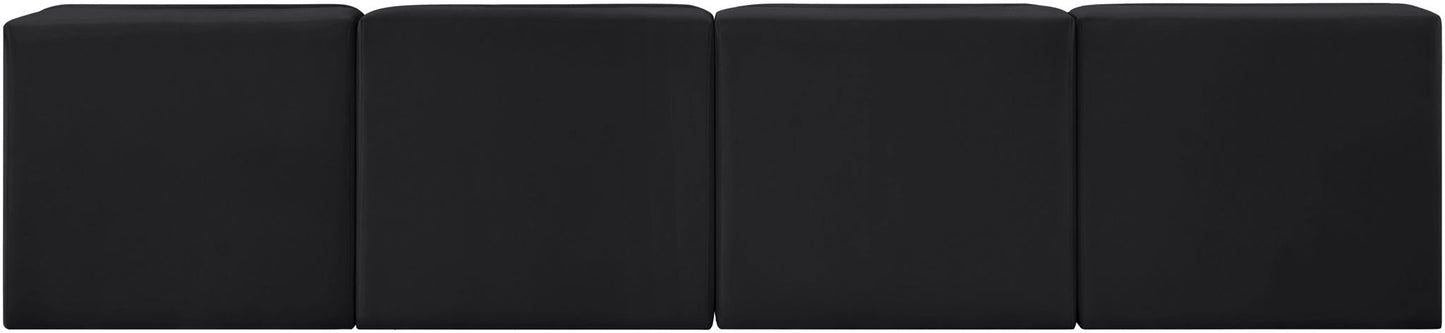 Rummi - Armless Velvet Performance Fabric Upholstered 4 Piece Modular Sofa