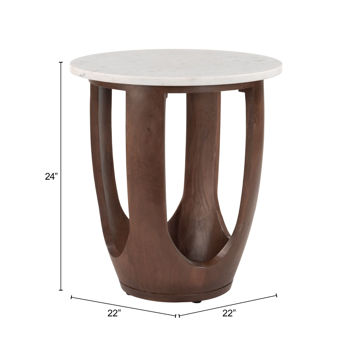 Vaan - Side Table - White / Walnut