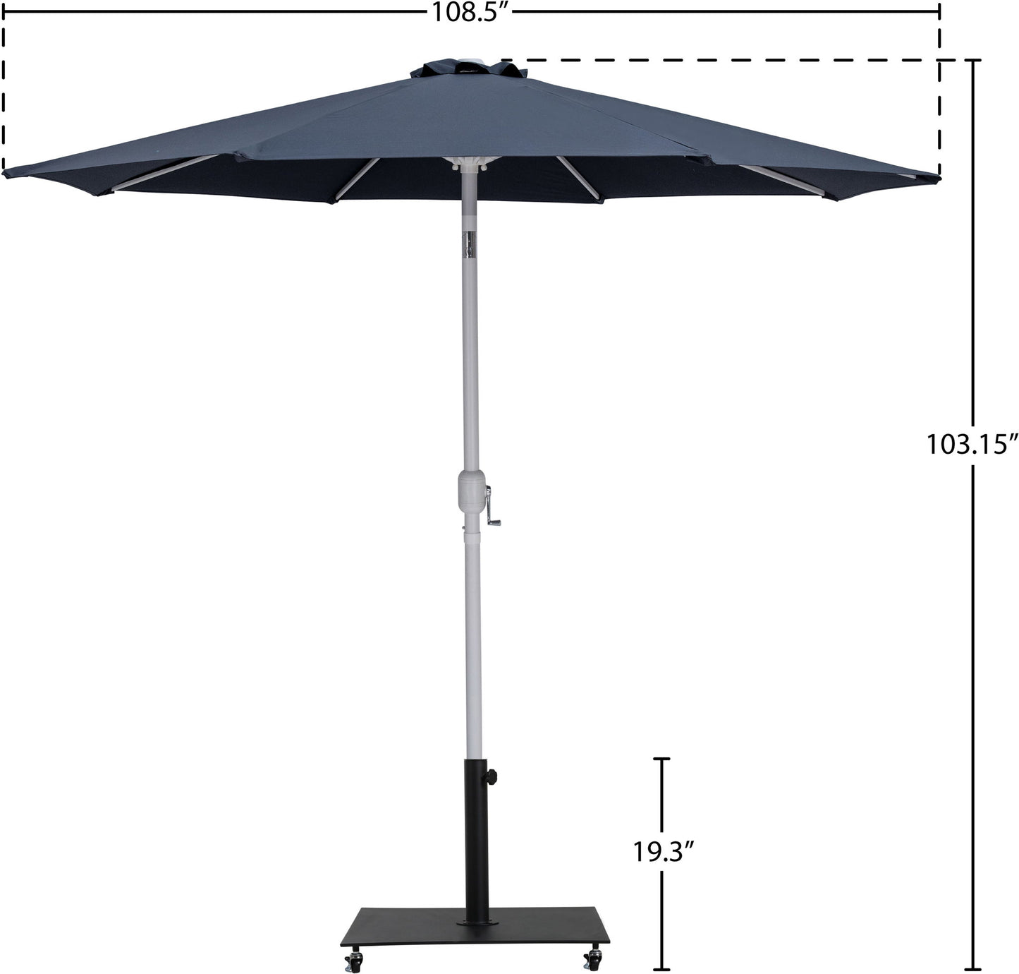 Fiji - Aluminum Patio Umbrella With Square Black And White Base