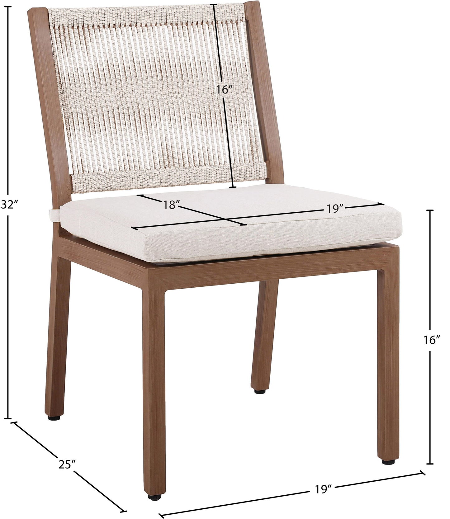 Maui - Water Resistant Outdoor Patio Dining Side Chair (Set of 2)