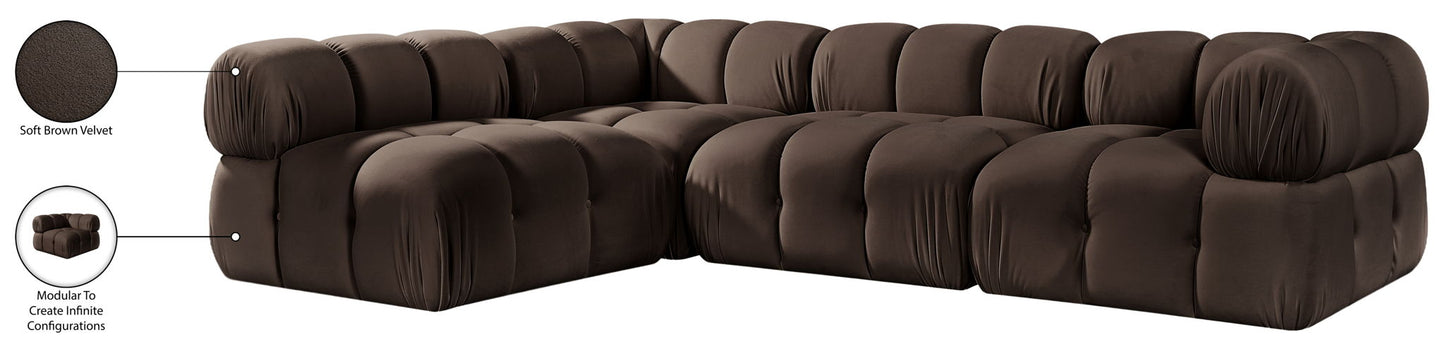 Orin - Fabric Velvet 4 Piece Modular Sectional