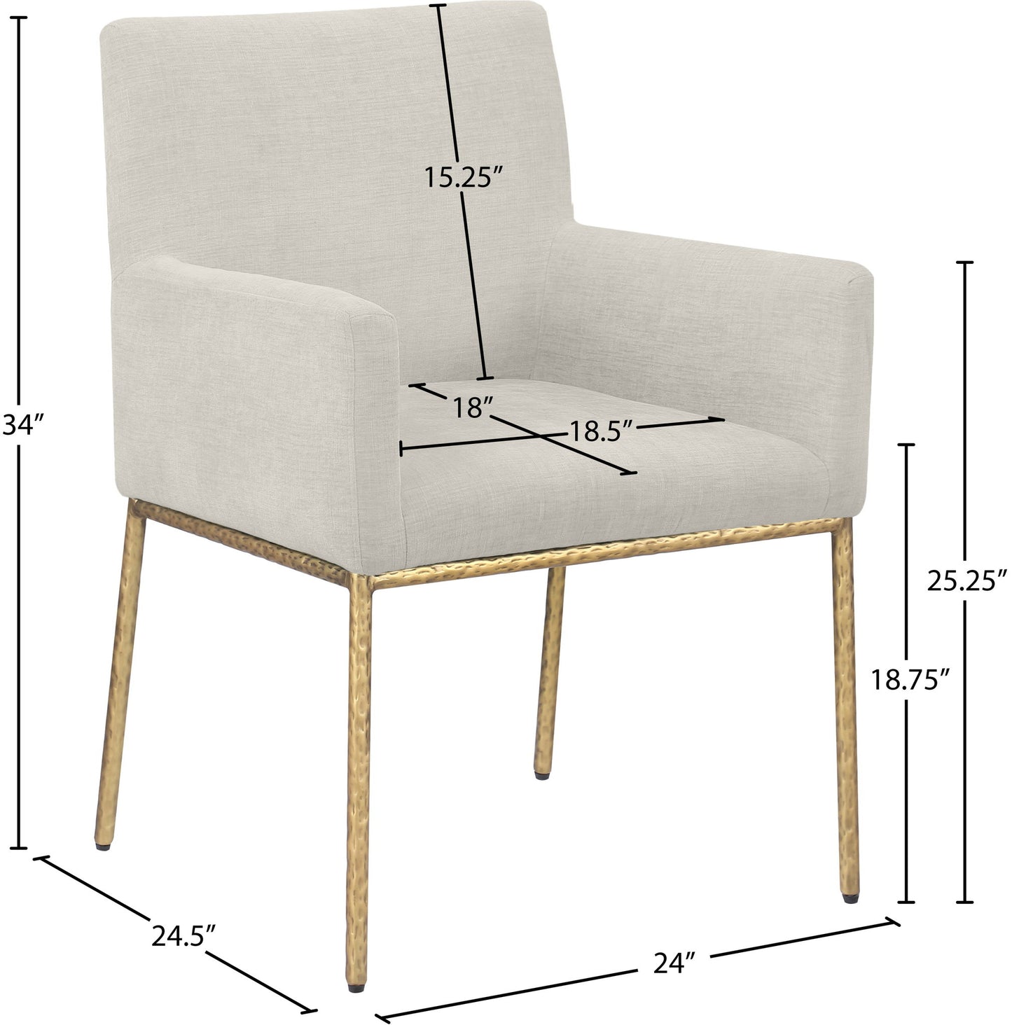 Reeves - Dining Chair With Gold Legs (Set of 2)