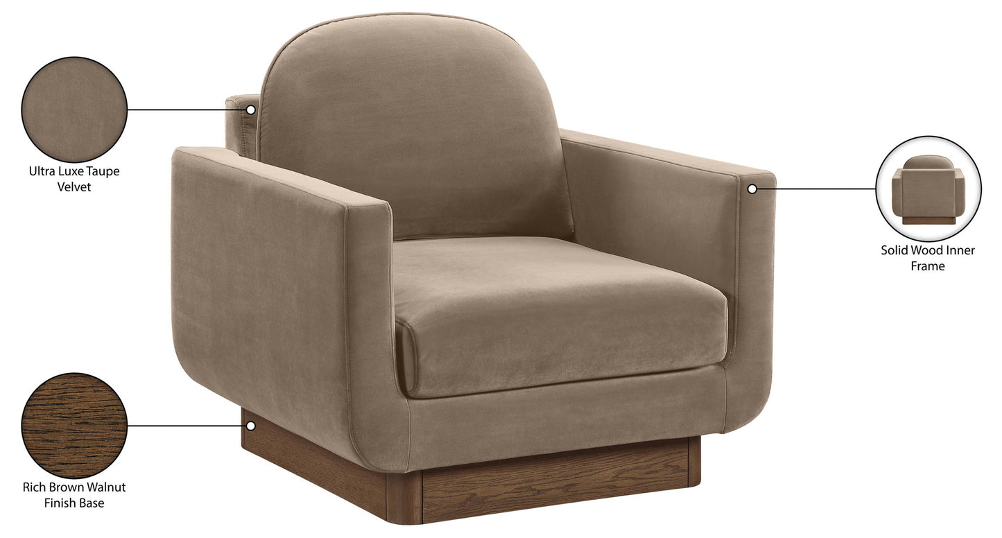Diviento - Velvet Performance Fabric Upholstered Accent Chair