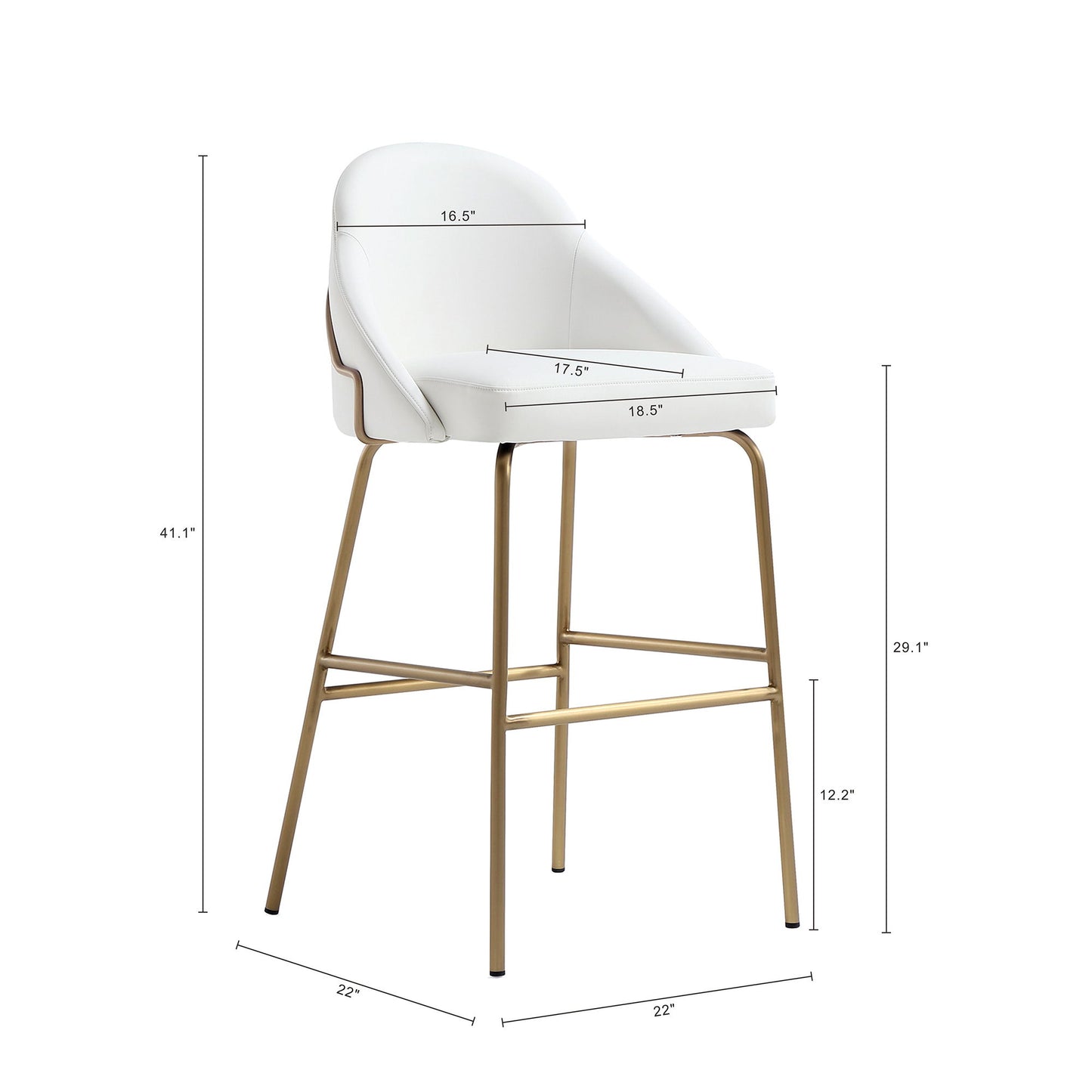 Manhattan Gracie - Barstool With Gold Base