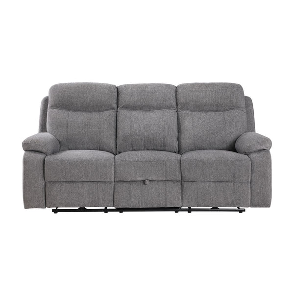 Centric Power Double Reclining Sofa with Center Drop-down Cup Holders, Power Headrests, Power Lumbar Support, Wireless Charger, Bluetooth Speakers, Hidden Drawer and Charging Ports