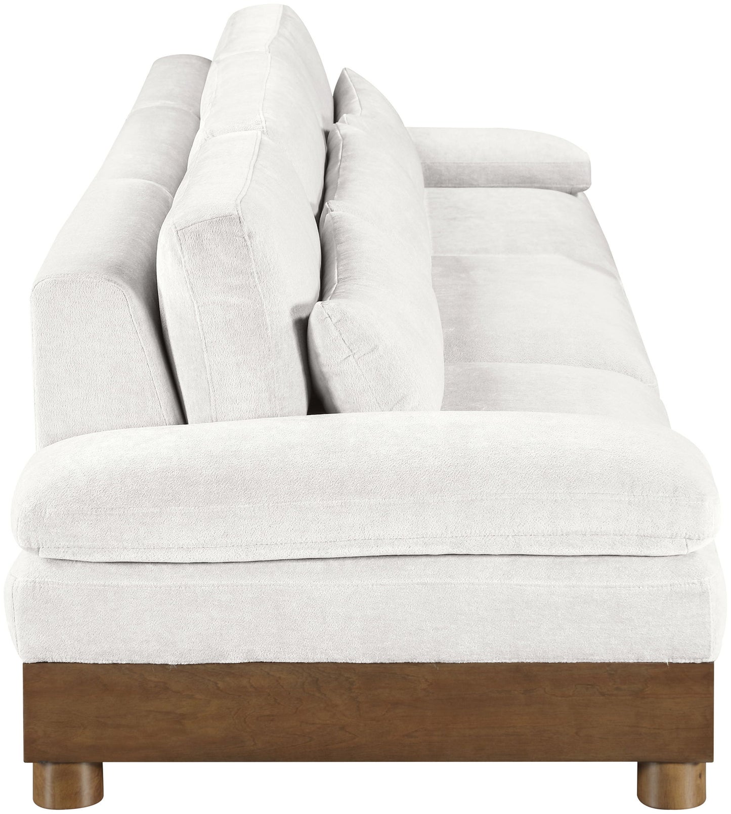 Turin - Chenille Fabric Upholstered Modular Sectional - Cream