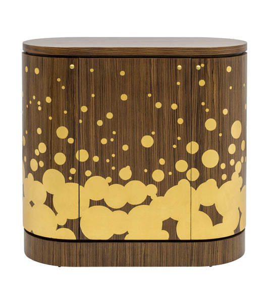 Bubbly - Bar Cabinet - Zebrano / Gold Leaf