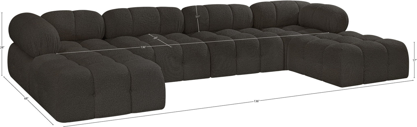 Ames - 6 Piece Fabric Modular U-Shaped Sectional