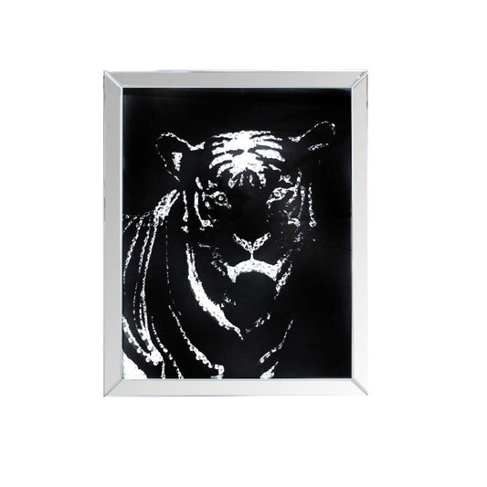 Talisha - Wall Art - Mirrored & Faux Crystal Tiger