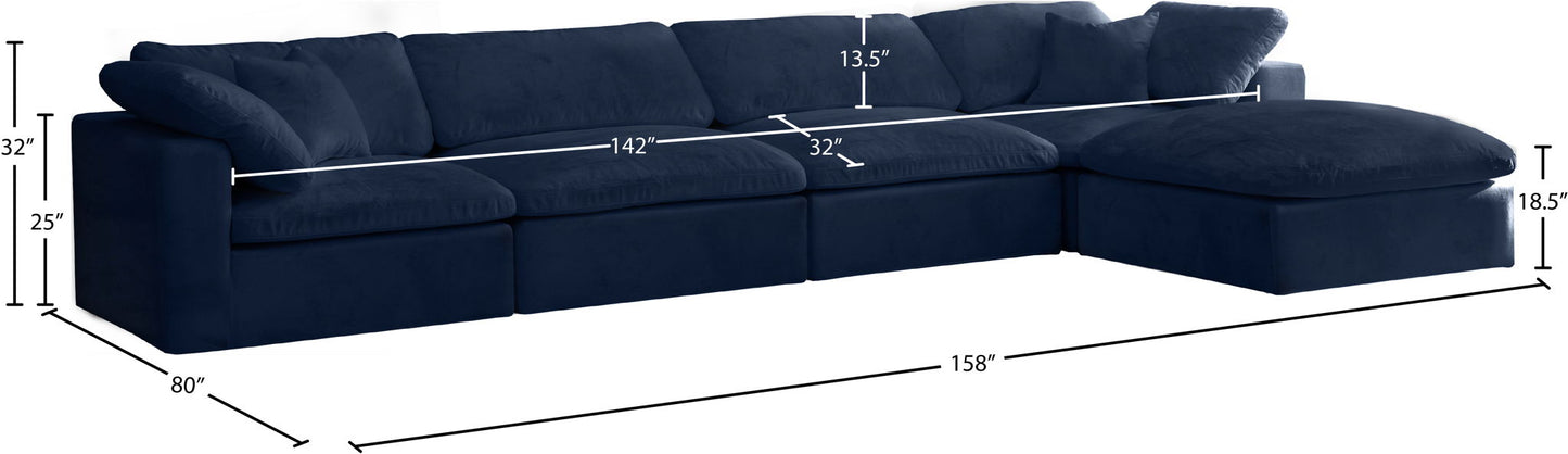 Cozy - 5 Piece Modular Sectional With Chaise