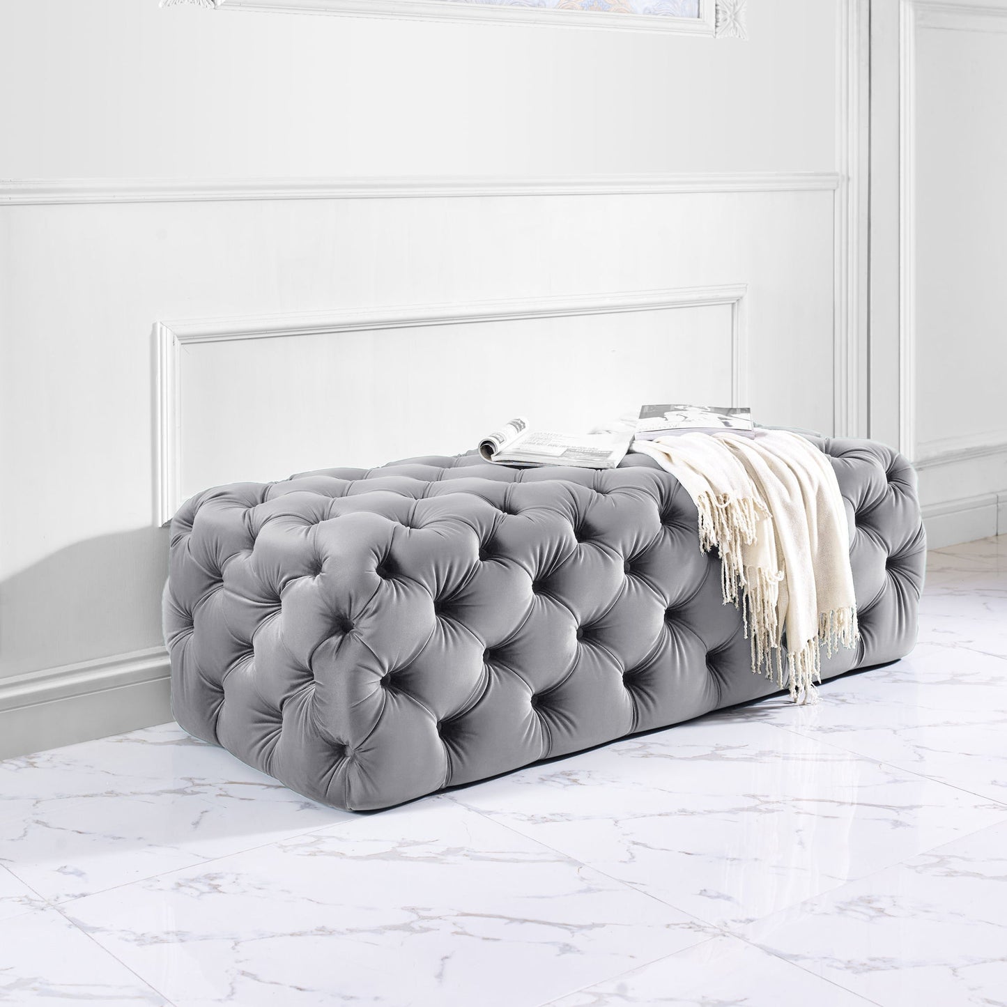 Kaylee - Velvet Ottoman