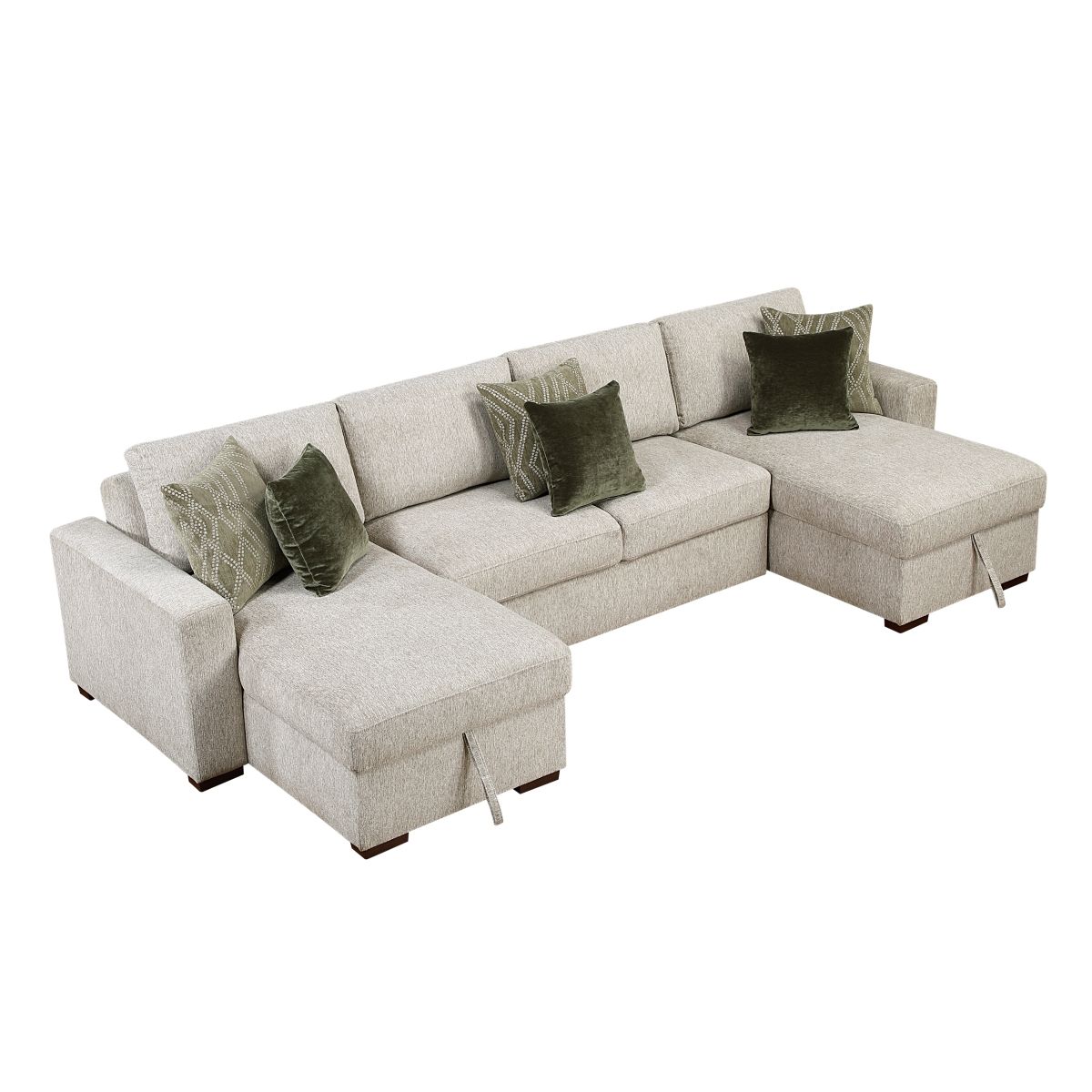 Isla 3-Piece Sectional with Convertible and Reversible Chaise, Hidden Storage, Click Motion Back