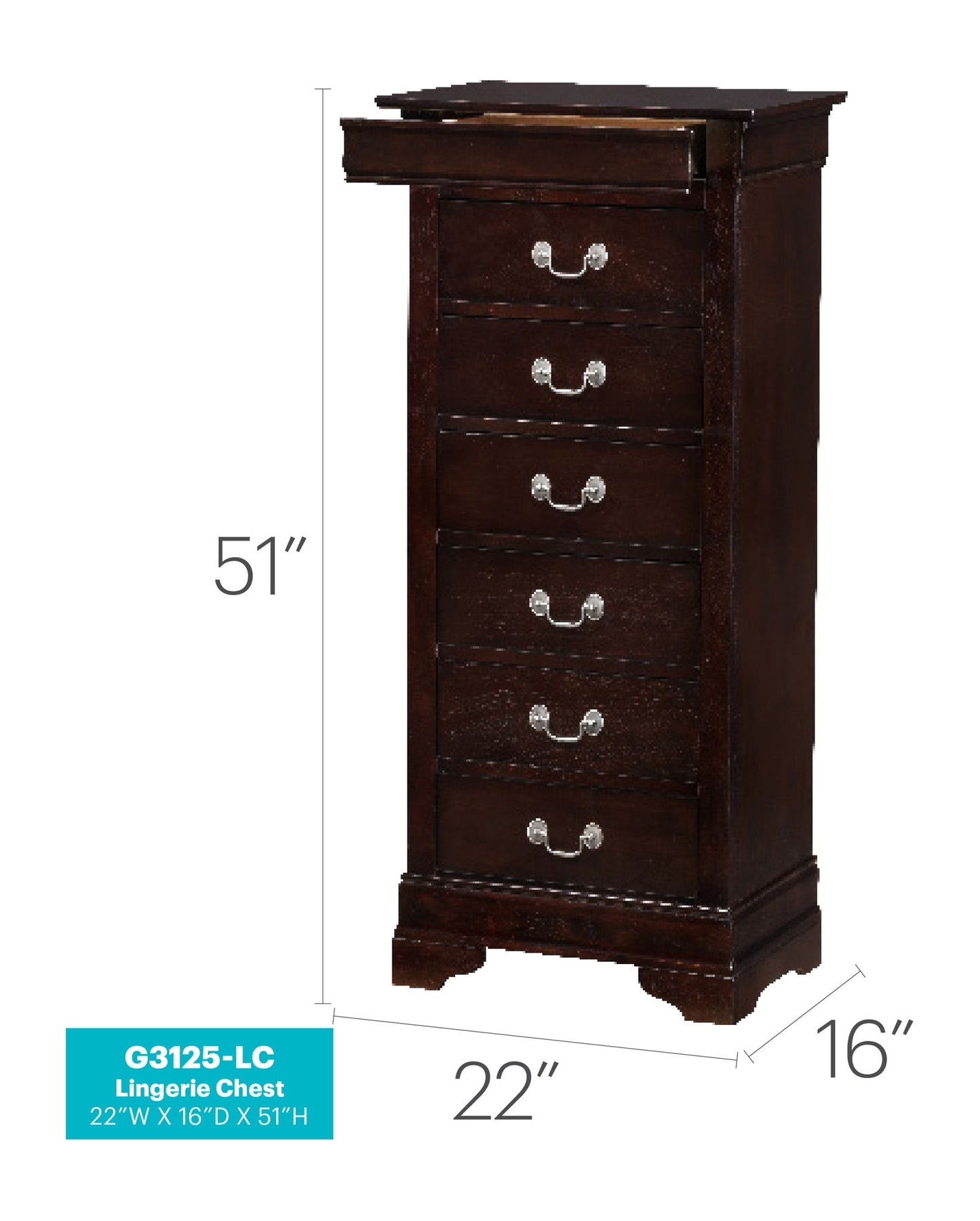Glory Furniture - Louis Phillipe - Lingerie Chest