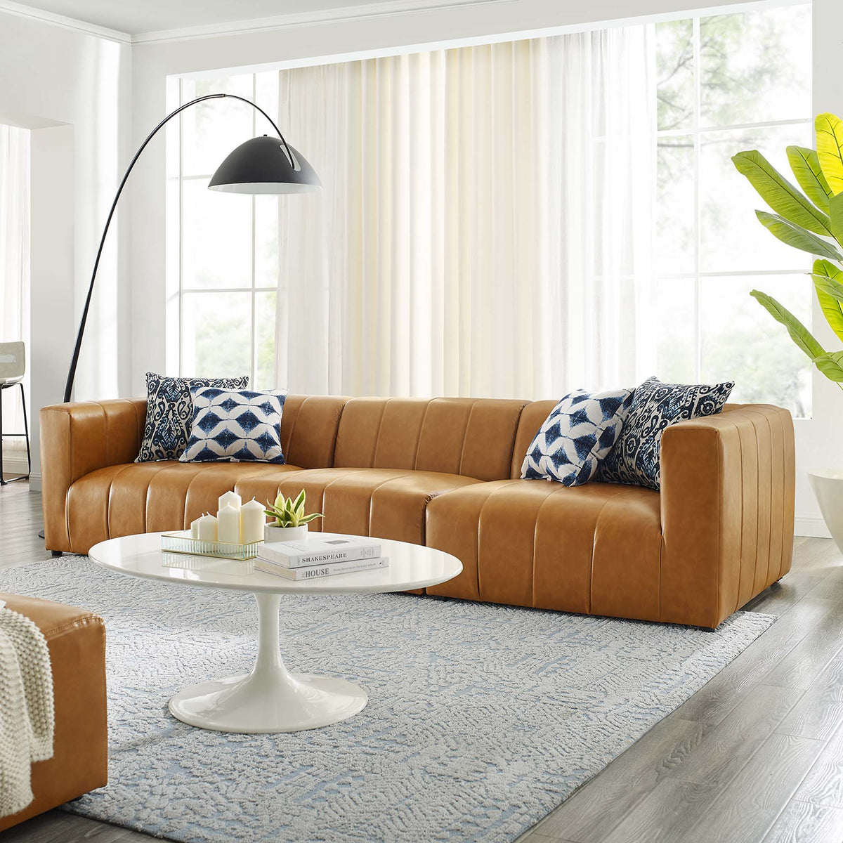 Bartlett Vegan Leather 3-Piece Sofa - Tan