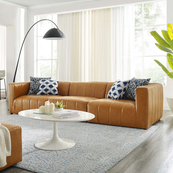 Bartlett Vegan Leather 3-Piece Sofa - Tan