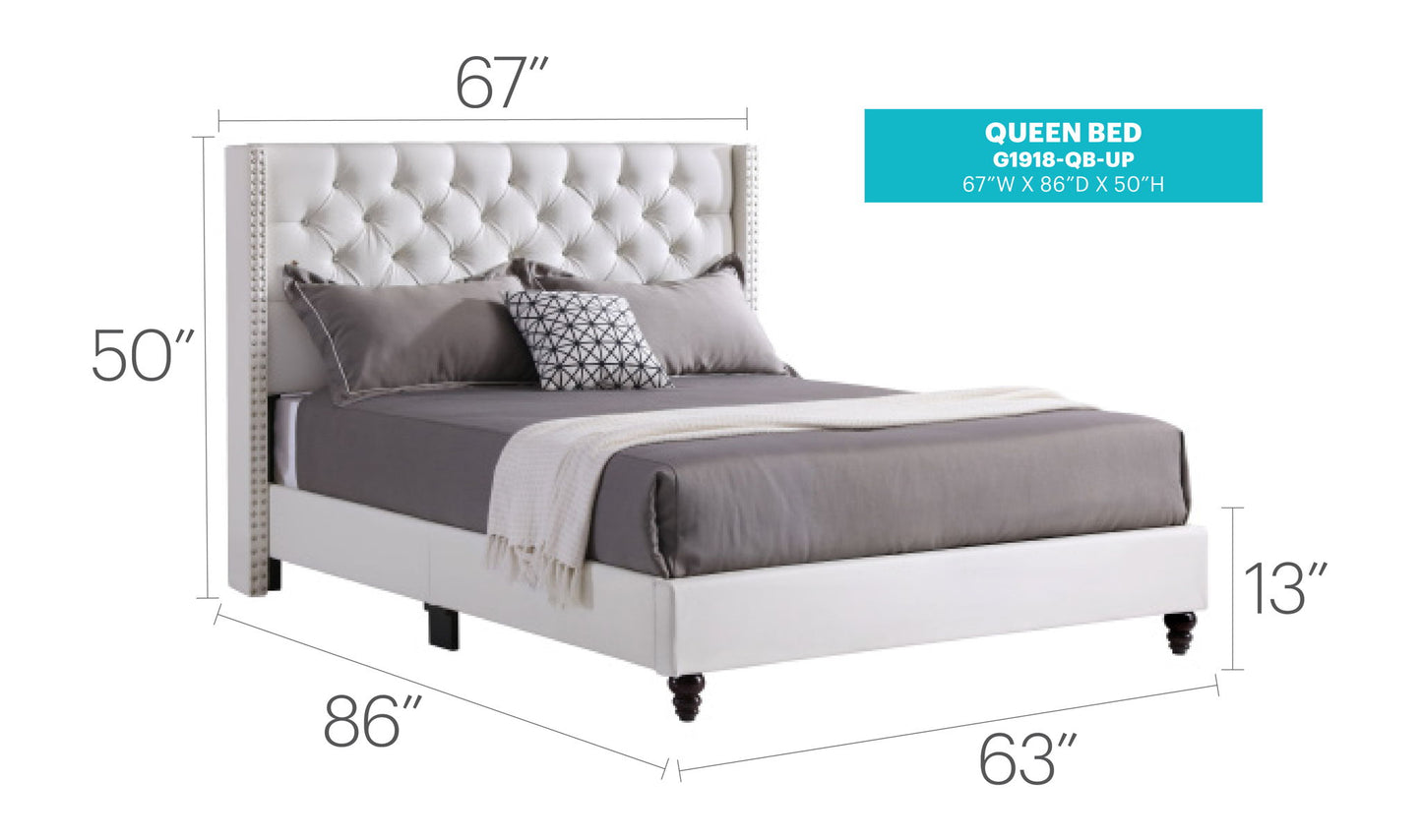 Glory Furniture - Julie - Faux Crystals Tufted Upholstered Bed