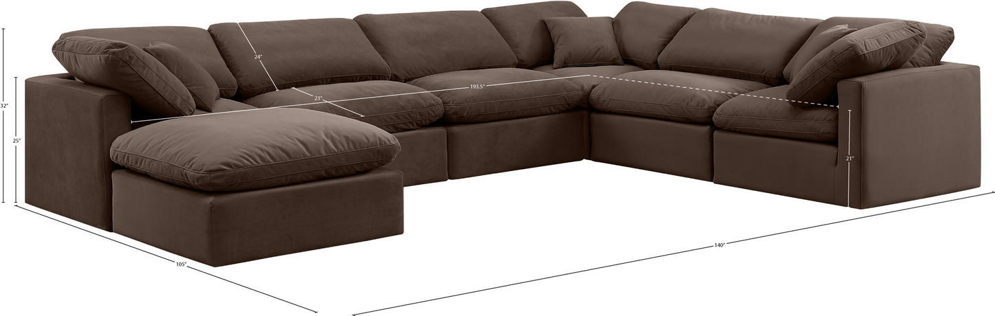 Indulge - Velvet 7 Piece Modular Sectional