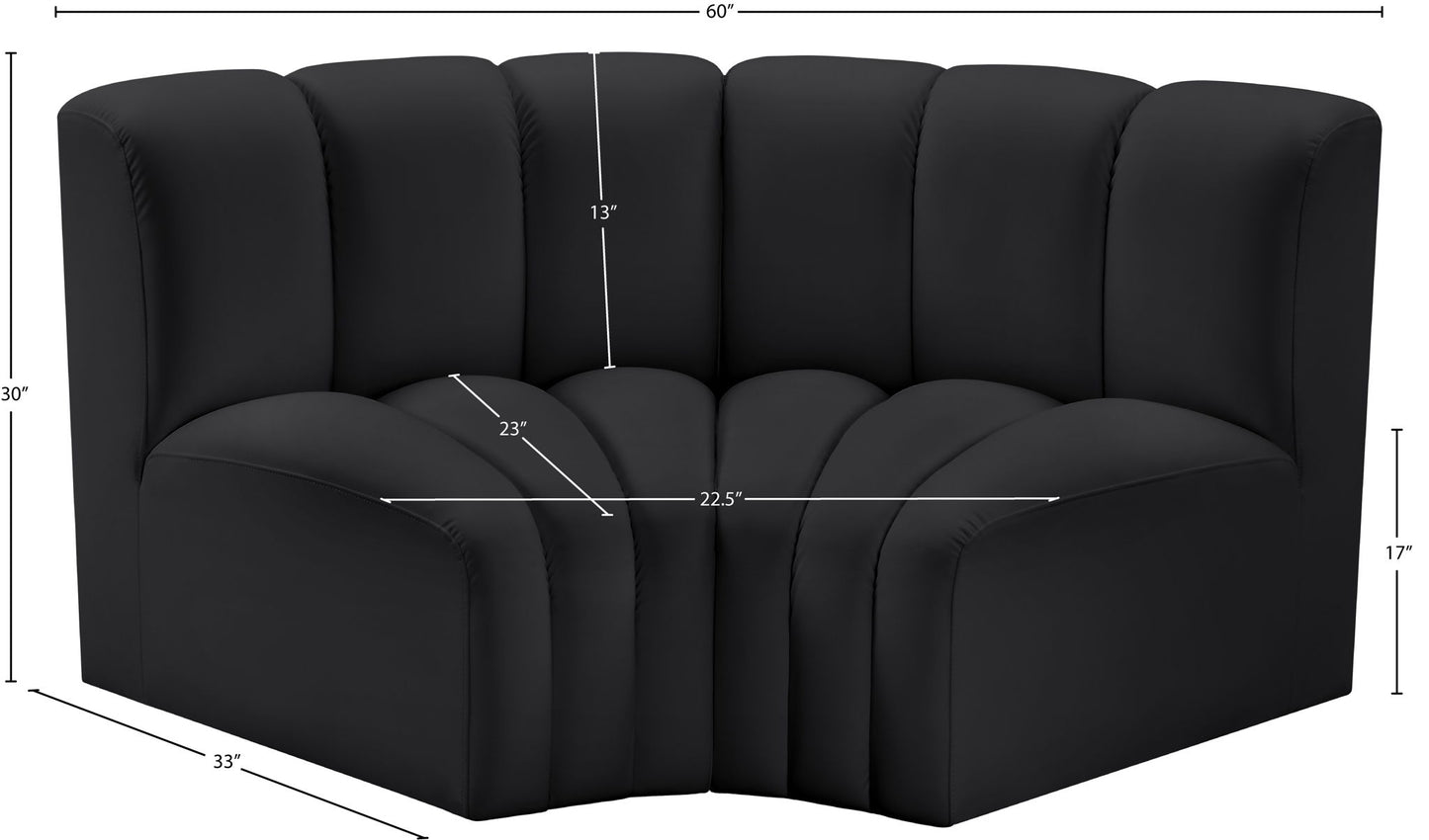 Arc - Faux Leather 2 Piece Modular Sofa