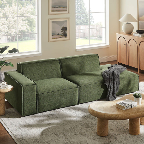 Restore 2-Piece Performance Fabric Upholstered Modular Loveseat - Foliage