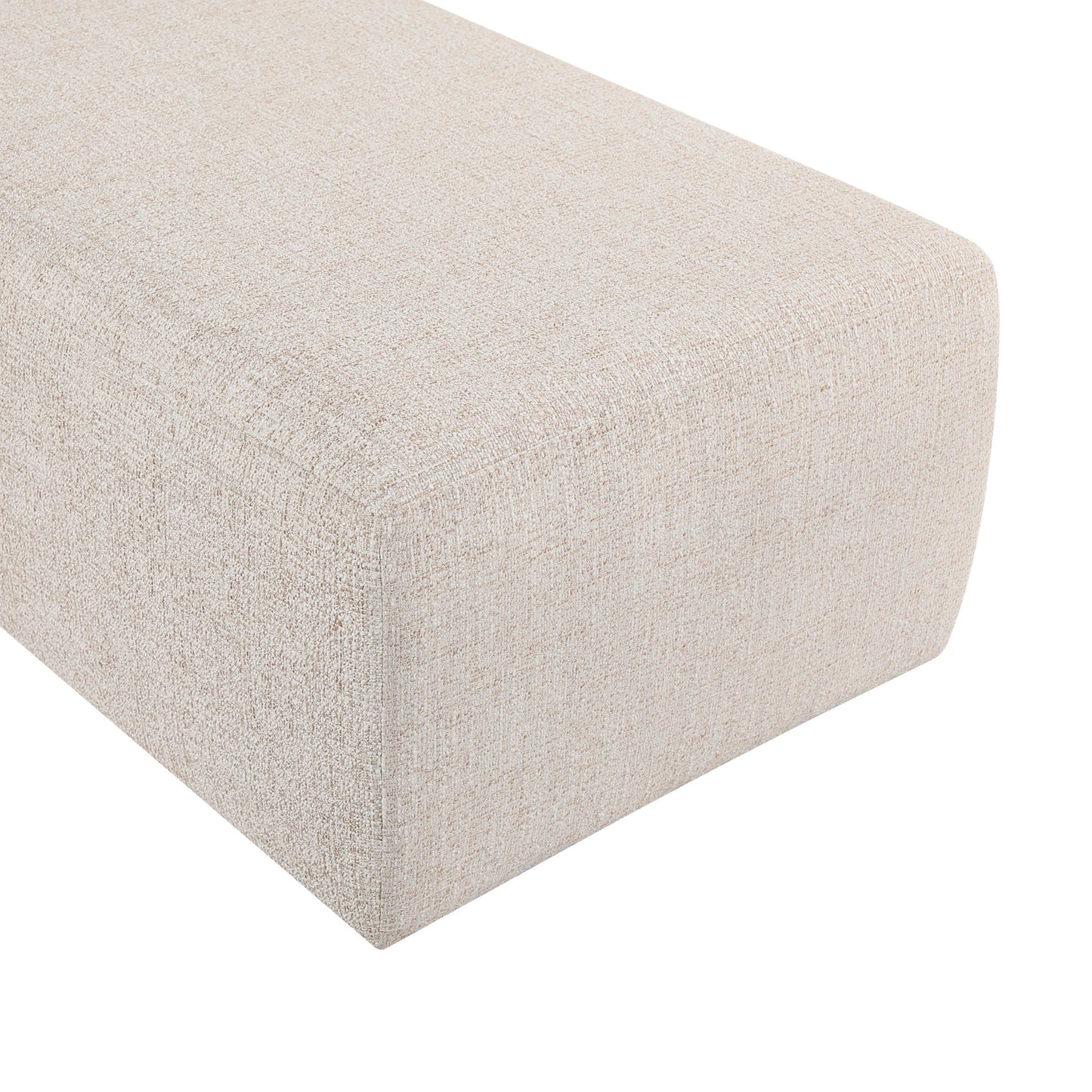 Zephyr - Linen Textured Fabric Upholstered Chaise - Painted Brown Walnut Base