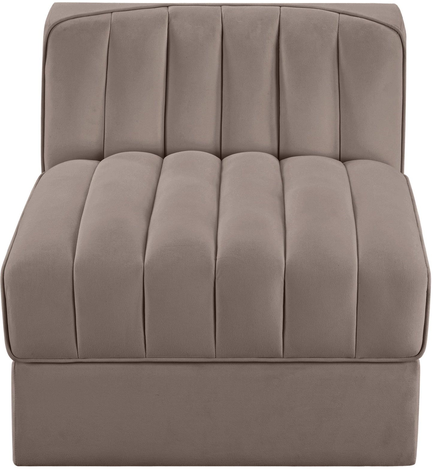 Rummi - Velvet Performance Fabric Upholstered Modular Armless Chair