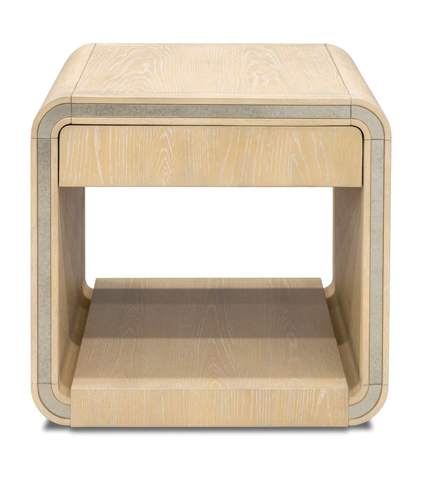 Damone - End Table - Cerused White Oak